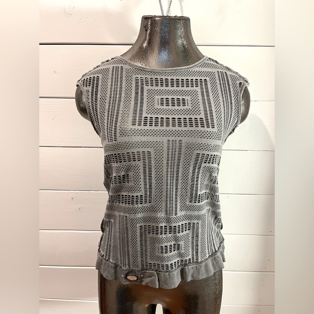 ELISA CAVALETTI – Sheer Crochet Knit Top – Taille S (Extensible)